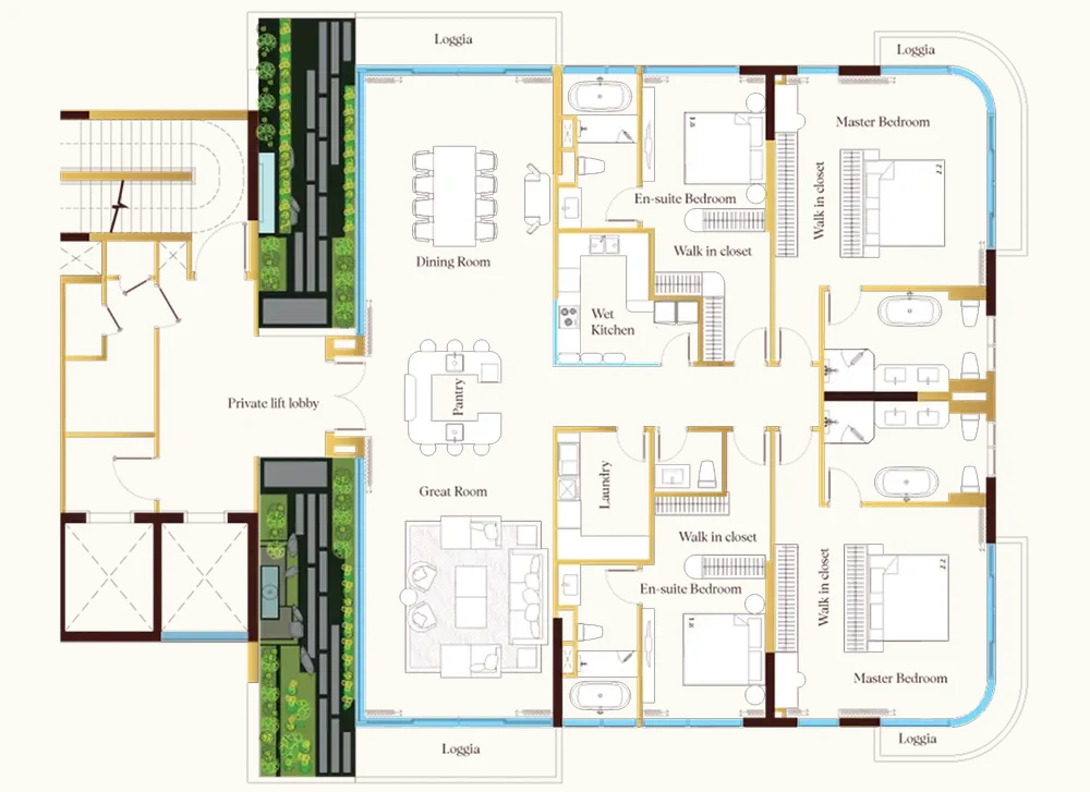 Bản vẽ căn Panorama Villa view tĩnh
