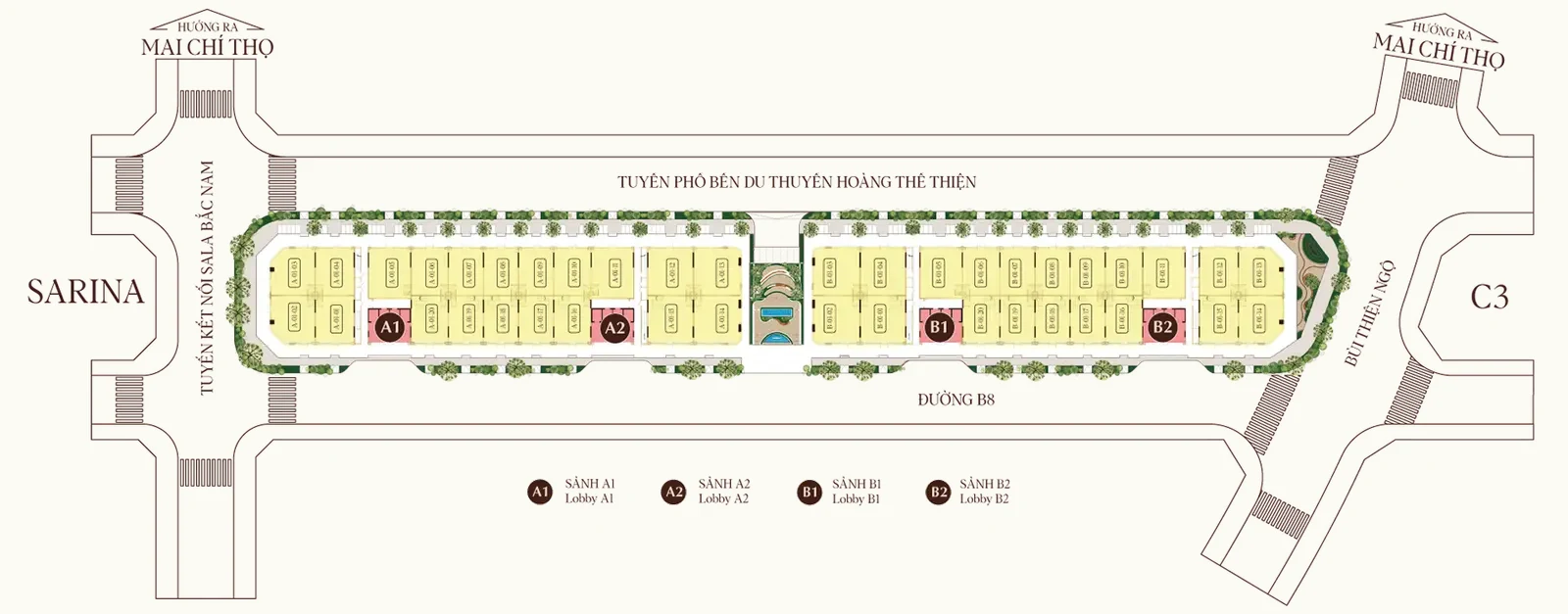 Mặt bằng Shop Apartment tầng 1 đến 3